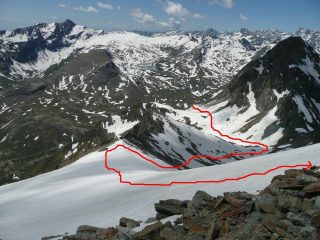 Tratto innevato e scivolo finale