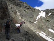 La cenge rocciose prima del rifugio