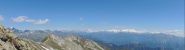 Il panorama verso il gruppo del Rosa dalla Punta