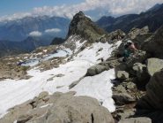 La discesa verso il colle Breuil