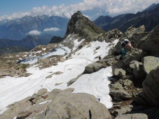 La discesa verso il colle Breuil