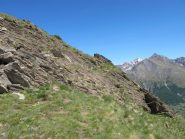 La traccia che dal colle Ouillé porta alla cima omonima