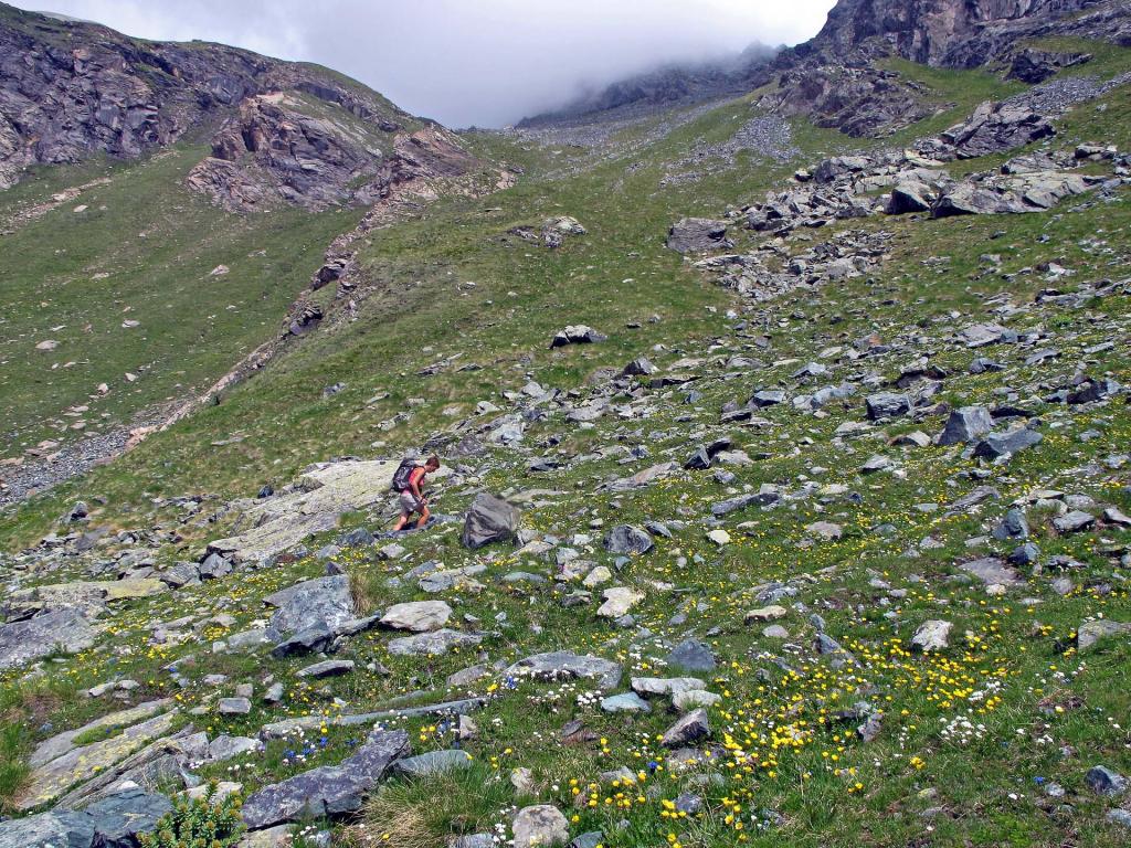 Inizia un ripido canale