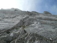 A meta della via su bellissime e facili placche