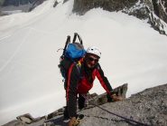passaggio delicato sulla cresta est