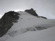 pendio di salita con tratto ghiacciato finale