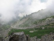 Il grande e ripido canale che scende verso Tressi