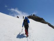 L'arrivo in vetta