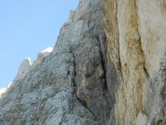 Il primo tiro in verticale dopo la rampa canale