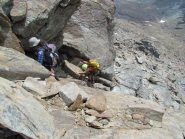 In discesa, disarrampicando nel camino (foto di Max49)