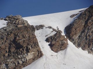 il canale di accesso al ghiacciaio del Lys