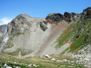 Via di salita dalla bocchetta