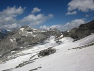 in discesa sul ghiacciaio