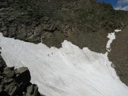 Il nevaio dopo il passo Laris