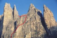 La parte bassa dell'itinerario, vista da Sud 