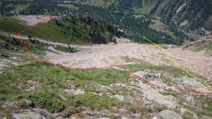 In rosso la normale, in giallo la diretta da noi seguita