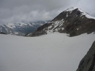 la via di salita dalla val Roseg