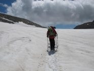 La via del ritorno sul ghiacciaio