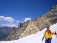 la posizione del bivacco Sberna ,in rosso la salita,in giallo la discesa....