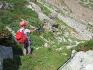 Il canale di discesa dalla bastionata