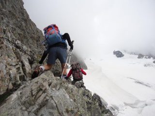 il tratto attrezzato che porta al ghiacciaio di Tabuchet