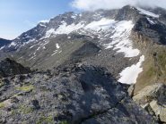 lavanne e cresta che sale alla punta dell'uja dalla cima della costiera dell'uja