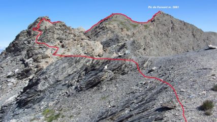 la parte alta della via seguita per arrivare in cima (15-7-2012)