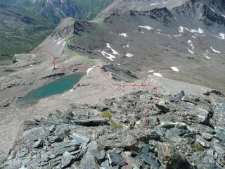 La parte finale della salita e la mia discesa in verde