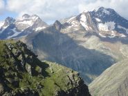 Vista sulla Weissmies dal sentiero che riporta a Plattjen