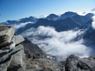 Dalla cima il tratto tra l'Albaron e la Croce Rossa