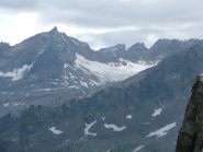 Verso ghiacciaio e Uie di Ciardoney dal colle della Cadrega