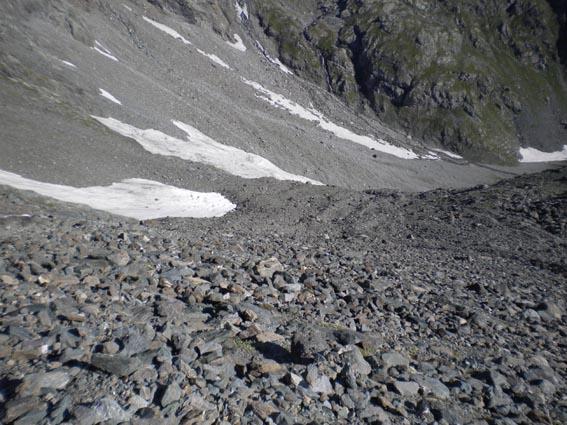 salita alla morena ghiacciaio Bertà