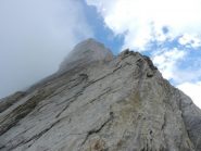 il primo tiro sul filo di cresta