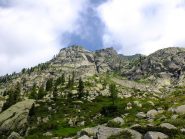 la parete vista dall'alpeggio