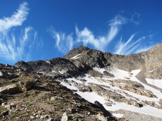 verso il ghiacciaietto della losa e il colle della vacca