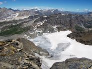 monte bianco e prima parte del ghiacciaio di salita