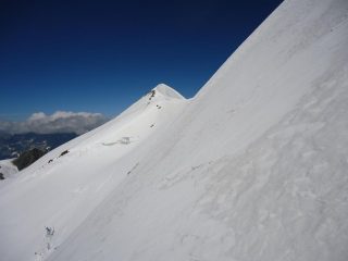 dal pendio di salita la vista sul Breithorn Occidentale