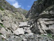 Complicato canale di salita