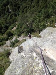 Il terzo tiro, noi abbiamo fatto una sosta intermedia sopra il tetto 