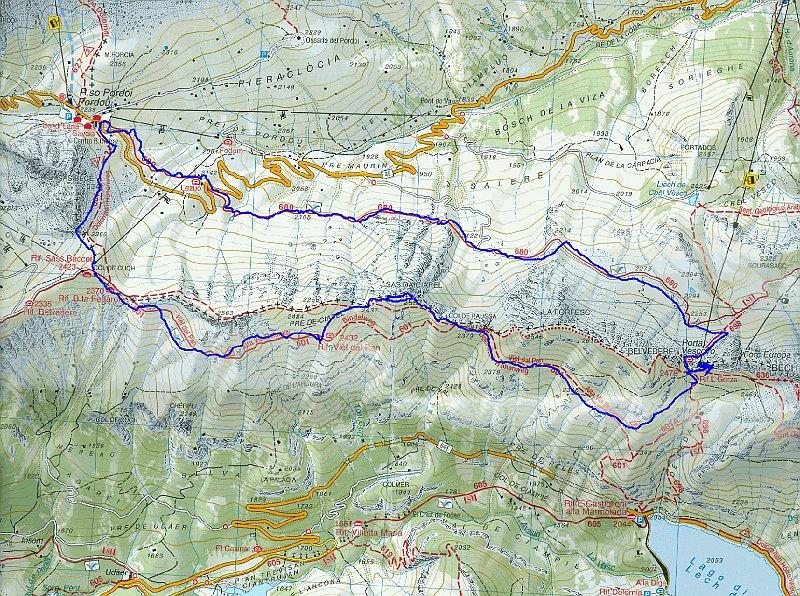 cartina con traccia gps