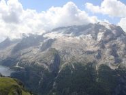 la Marmolada con quel che resta del suo ghiacciaio