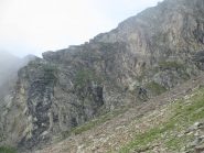 Pendio finale e canale che portano al Colle dell'Arietta