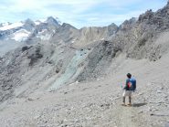 Il pendio da attraversare per arrivare al colle della Rossa