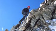 Gianluca sul risalto iniziale sopra la Brèche Lory (11-8-2012)