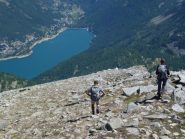 in discesa dalla cima delle fasce