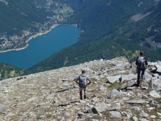 in discesa dalla cima delle fasce