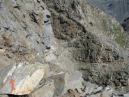 Il traverso del canale verso la Cima delle Fasce