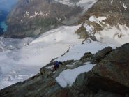 Simona sull'ultimo tratto roccioso