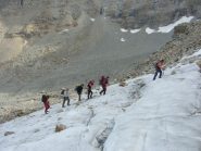 il tratto di ghiacciaio da attraversare