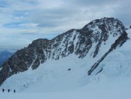 Parete sud della Dufour, al centor la bella cresta Rey